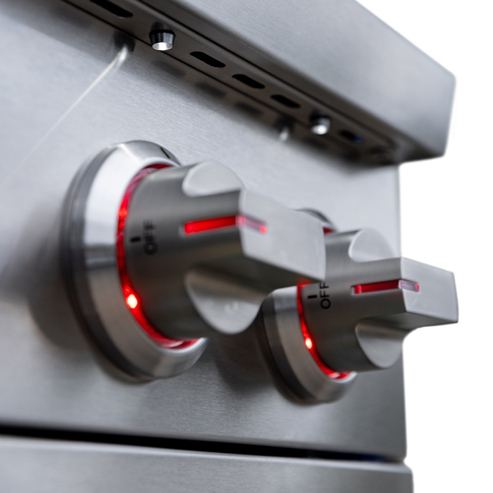 Summerset Grills Pro 24000 BTU Built In Natural Gas Double Side Burner with LED Lighting  and  Stainless Steel Lid