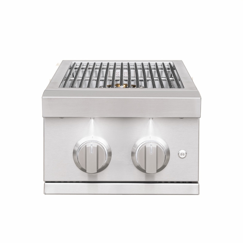 Summerset Grills Pro 24000 BTU Built In Natural Gas Double Side Burner with LED Lighting  and  Stainless Steel Lid