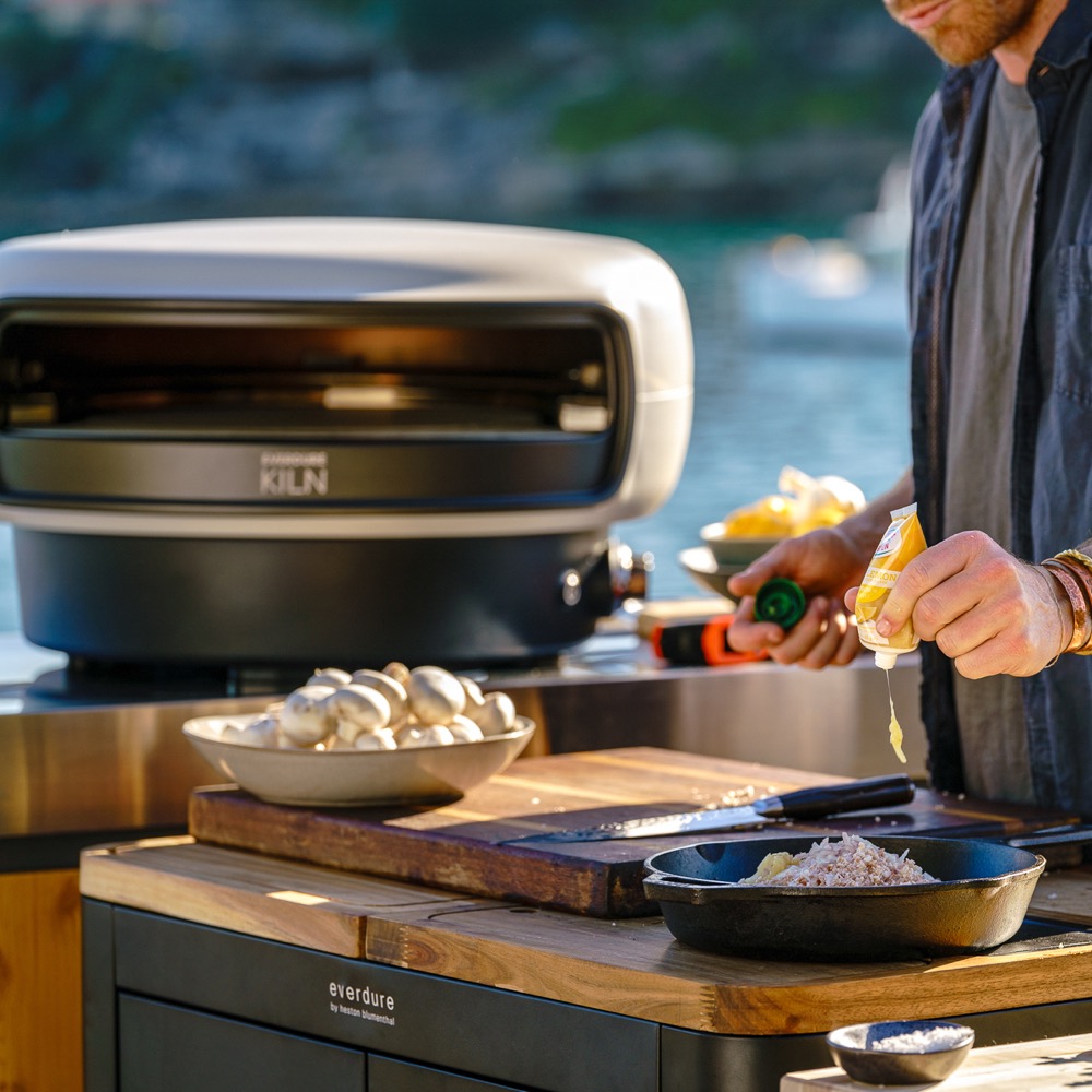Everdure by Heston KILN R Series 2 Burner Propane Gas Powered Countertop Pizza Oven   Stone