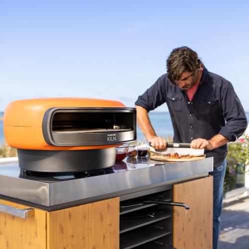 Everdure by Heston KILN R Series 2 Burner Natural Gas Powered Countertop Pizza Oven   Terracotta