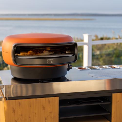 Everdure by Heston KILN R Series 2 Burner Natural Gas Powered Countertop Pizza Oven   Terracotta