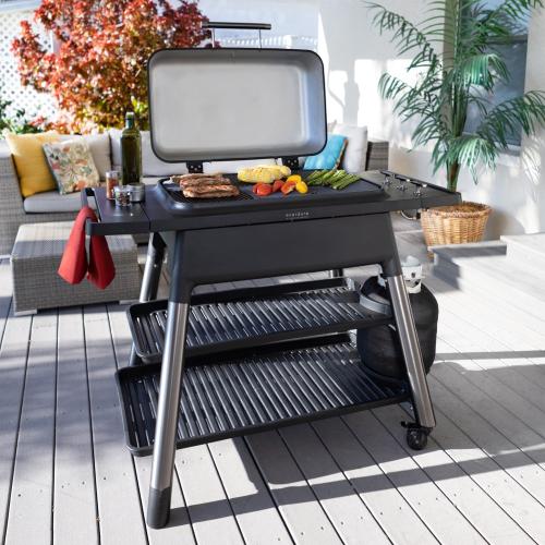 Everdure by Heston FURNACE 52 Inch 3 Burner Propane Gas Grill with Removable Stand   Black