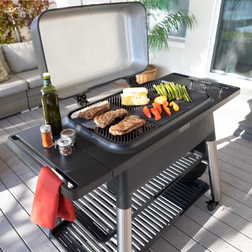 Everdure by Heston FURNACE 52 Inch 3 Burner Propane Gas Grill with Removable Stand   Black