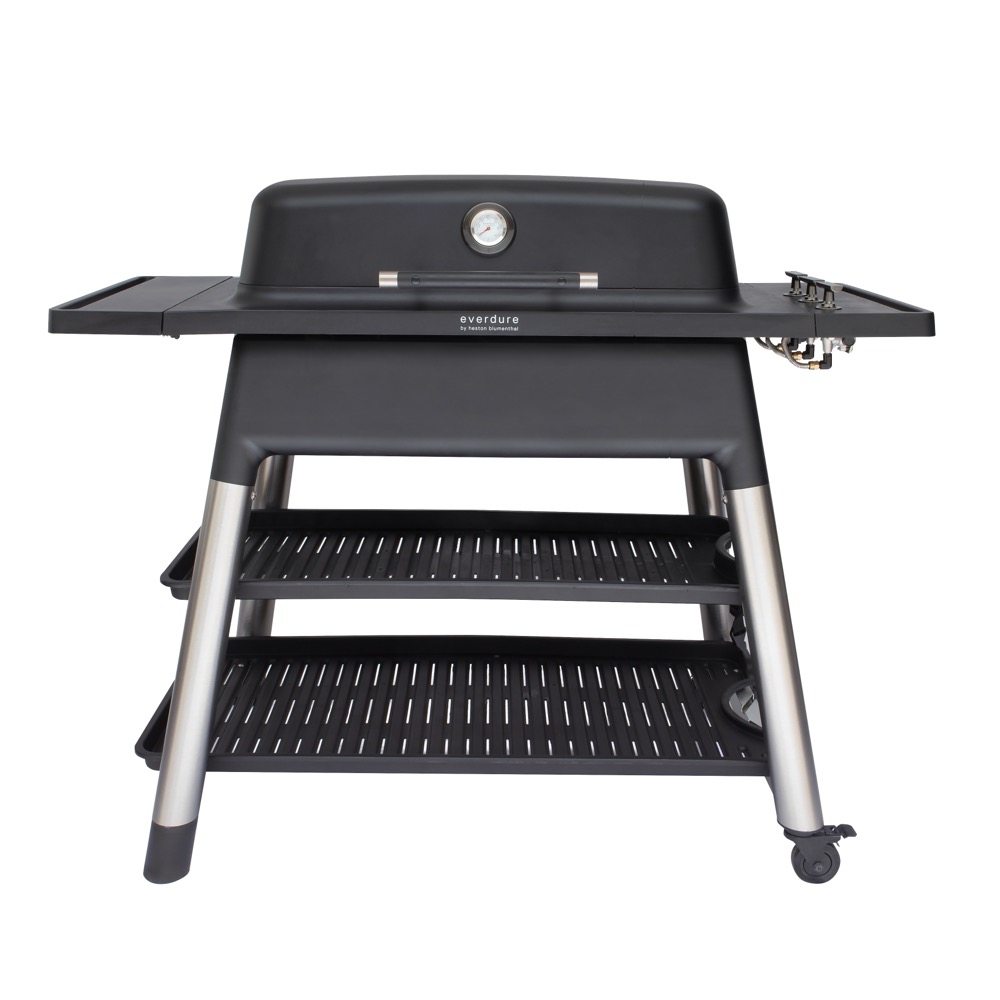 Everdure by Heston FURNACE 52 Inch 3 Burner Propane Gas Grill with Removable Stand   Black