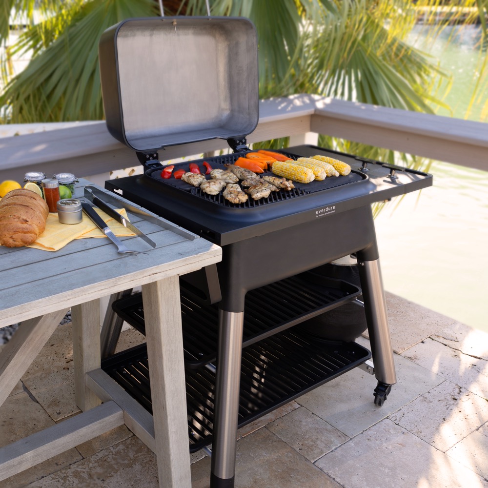 Everdure by Heston FORCE 48 Inch Freestanding 2 Burner Propane Gas Grill   Black