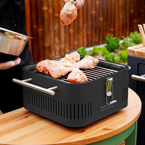 Everdure by Heston CUBE 17 Inch Portable Charcoal Grill   Black