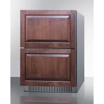 Summit 24 Inch 3 7 Cu Ft ADA Compliant Stainless Steel Panel Ready Outdoor Double Drawer Compact Refrigerator ADRD24PNR350