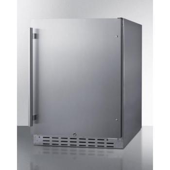 Summit 24 Inch 4 2 Cu Ft ADA Compliant Stainless Steel Outdoor Rated Compact Refrigerator AL55OSCSS350