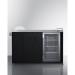 Summit 58 Inch Freestanding Portable Outdoor Kitchenette Bar Center with Left Hinge Glass Door Beverage Refrigerator