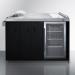 Summit 58 Inch Freestanding Portable Outdoor Kitchenette Bar Center with Left Hinge Glass Door Beverage Refrigerator