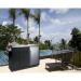 Summit 58 Inch Freestanding Portable Outdoor Kitchenette Bar Center with Left Hinge Glass Door Beverage Refrigerator