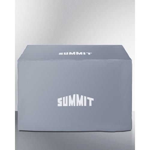 Summit 58 Inch Freestanding Portable Outdoor Kitchenette Bar Center with Left Hinge Stainless Steel Beverage Refrigerator
