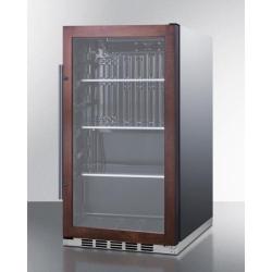 Summit 19 Inch 3 1 Cu Ft Shallow Depth Stainless Steel Panel Ready Outdoor Rated Glass Door Beverage Cooler with Lock Stainless Steel Cabinet Black Interior SPR488BOSCSSPNR250