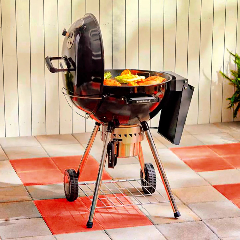 SNS Grills Slow N Sear 22 Inch Original Charcoal Kettle Grill  and  Smoker