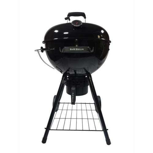 SNS Grills Slow N Sear 22 Inch Black Edition Charcoal Kettle Grill  and  Smoker