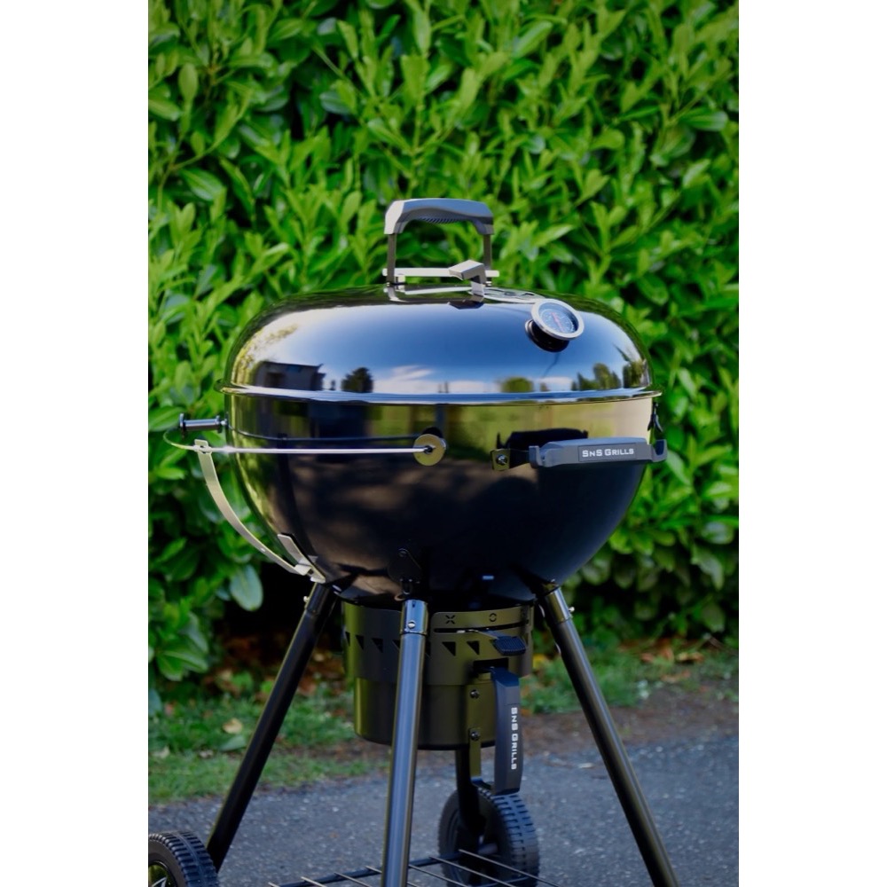 SNS Grills Slow N Sear 22 Inch Black Edition Charcoal Kettle Grill  and  Smoker
