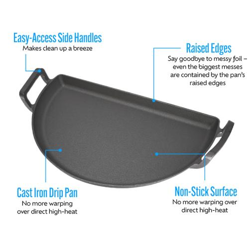 SNS Grills 18 Inch Cast Iron Drip N Griddle Pan