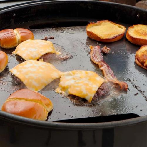 SNS Grills Carbon Steel Flat Top Plancha   Fits Weber 18 Inch Kettle Grills