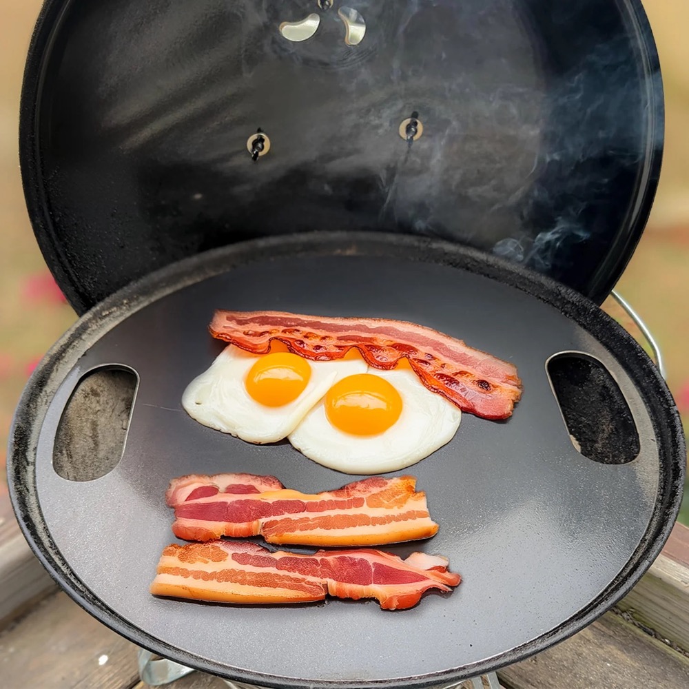SNS Grills Carbon Steel Flat Top Plancha   Fits Weber 18 Inch Kettle Grills