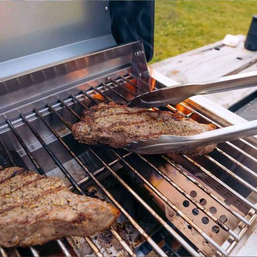 Monument Grills 2 Burner Stainless Steel Tabletop Propane Gas Grill with Clear View Lid