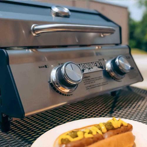 Monument Grills 2 Burner Stainless Steel Tabletop Propane Gas Grill with Clear View Lid