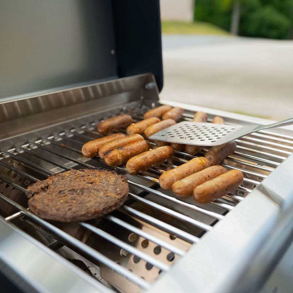 Monument Grills 2 Burner Stainless Steel Tabletop Propane Gas Grill with Clear View Lid