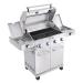 Monument Grills 4 Burner Freestanding Stainless Steel Propane Gas Grill with Clear View Lid Side Burner  and  Infrared Sear Zone