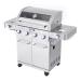 Monument Grills 4 Burner Freestanding Stainless Steel Propane Gas Grill with Clear View Lid Side Burner  and  Infrared Sear Zone
