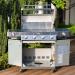 Monument Grills 4 Burner Freestanding Stainless Steel Propane Gas Grill with Clear View Lid Side Burner  and  Infrared Sear Zone