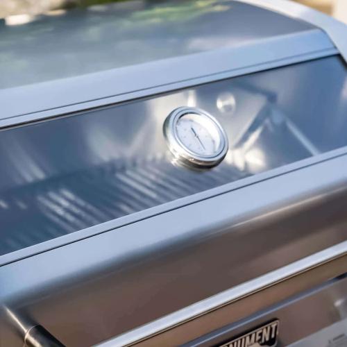 Monument Grills 4 Burner Freestanding Stainless Steel Propane Gas Grill with Clear View Lid Side Burner  and  Infrared Sear Zone