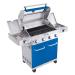 Monument Grills 4 Burner Freestanding Stainless Steel Propane Gas Grill with Clear View Lid Side Burner  and  Infrared Sear Zone   Matte Blue