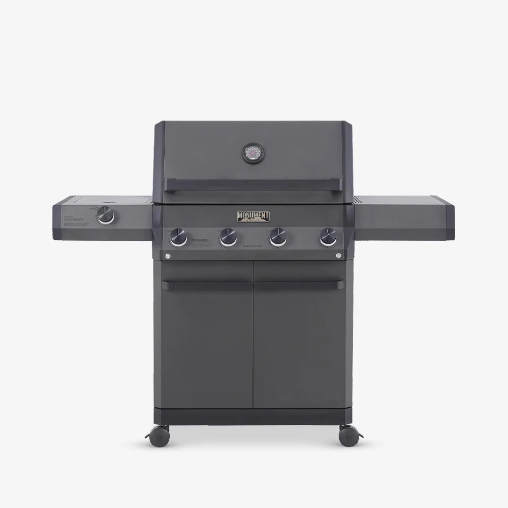 Monument Grills Eminence 425 4 Burner Freestanding Propane Gas Grill with Side Burner