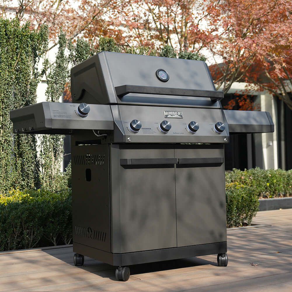 Monument Grills Eminence 425 4 Burner Freestanding Propane Gas Grill with Side Burner