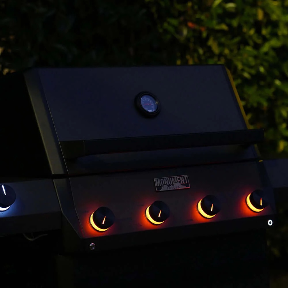Monument Grills Eminence 425 4 Burner Freestanding Propane Gas Grill with Side Burner
