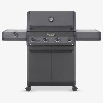 Monument Grills Mesa 425 4 Burner Freestanding Propane Gas Grill with Clear View Lid and Side Burner Black M425350
