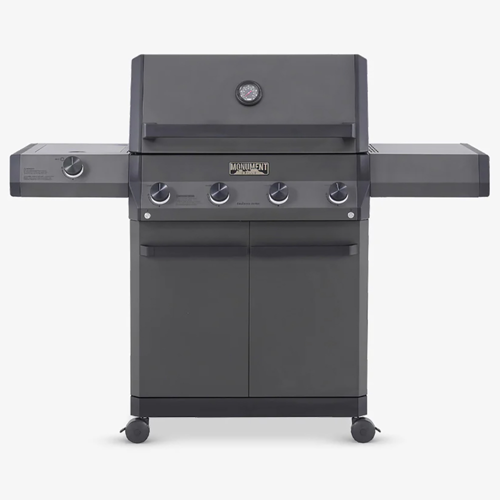 Monument Grills Eminence 425 4 Burner Freestanding Propane Gas Grill with Side Burner