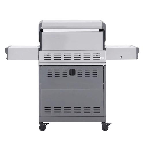 Monument Grills Eminence 405 4 Burner Freestanding Stainless Steel Propane Gas Grill with Infrared Sear Station Clear View Lid  and  LED Controls