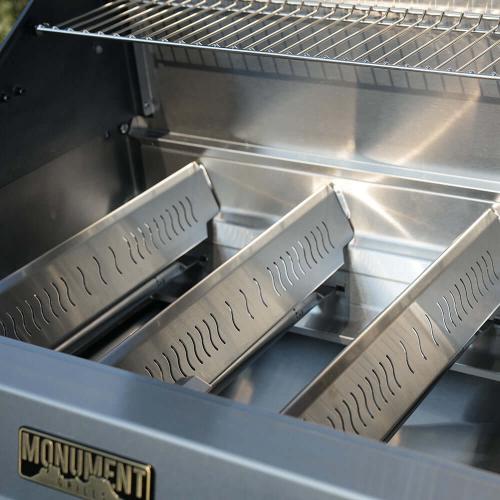 Monument Grills Eminence 405 4 Burner Freestanding Stainless Steel Propane Gas Grill with Infrared Sear Station Clear View Lid  and  LED Controls