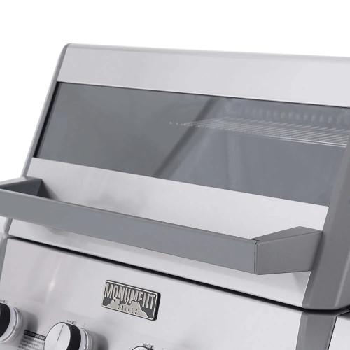 Monument Grills Eminence 405 4 Burner Freestanding Stainless Steel Propane Gas Grill with Infrared Sear Station Clear View Lid  and  LED Controls