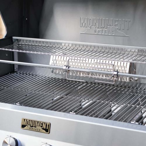 Monument Grills Eminence 605 6 Burner Freestanding Stainless Steel Propane Gas Grill with Infrared Rear Burner Sear Station  and  LED Controls