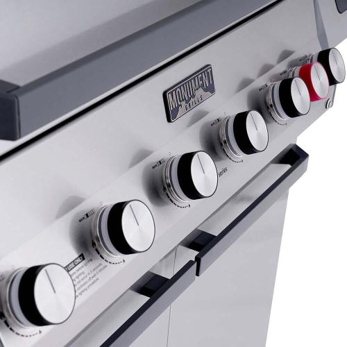 Monument Grills Eminence 605 6 Burner Freestanding Stainless Steel Propane Gas Grill with Infrared Rear Burner Sear Station  and  LED Controls