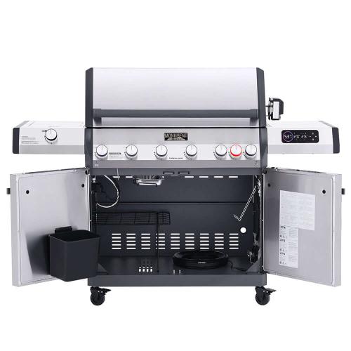 Monument Grills Eminence 605 6 Burner Freestanding Stainless Steel Propane Gas Grill with Infrared Rear Burner Sear Station  and  LED Controls