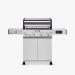 Monument Grills Denali 405 4 Burner Freestanding Smart Tech Stainless Steel Propane Gas Grill with Side Burner Clear View Lid  and  LED Controls