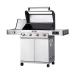 Monument Grills Denali 405 4 Burner Freestanding Smart Tech Stainless Steel Propane Gas Grill with Side Burner Clear View Lid  and  LED Controls