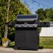 Monument Grills Denali 425 4 Burner Freestanding Smart Tech Propane Gas Grill with Side Burner Clear View Lid  and  LED Controls