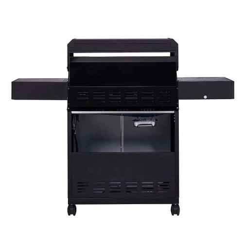 Monument Grills Denali 425 4 Burner Freestanding Smart Tech Propane Gas Grill with Side Burner Clear View Lid  and  LED Controls