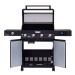 Monument Grills Denali 425 4 Burner Freestanding Smart Tech Propane Gas Grill with Side Burner Clear View Lid  and  LED Controls