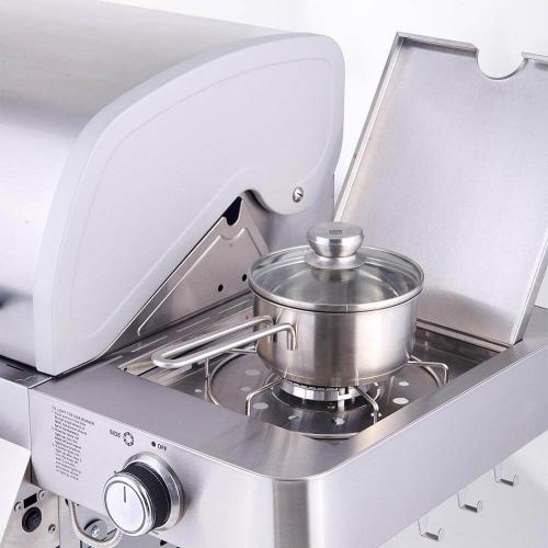 Monument Grills 4 Burner Freestanding Stainless Steel Propane Gas Grill with Side Burner  and  Infrared Sear Station