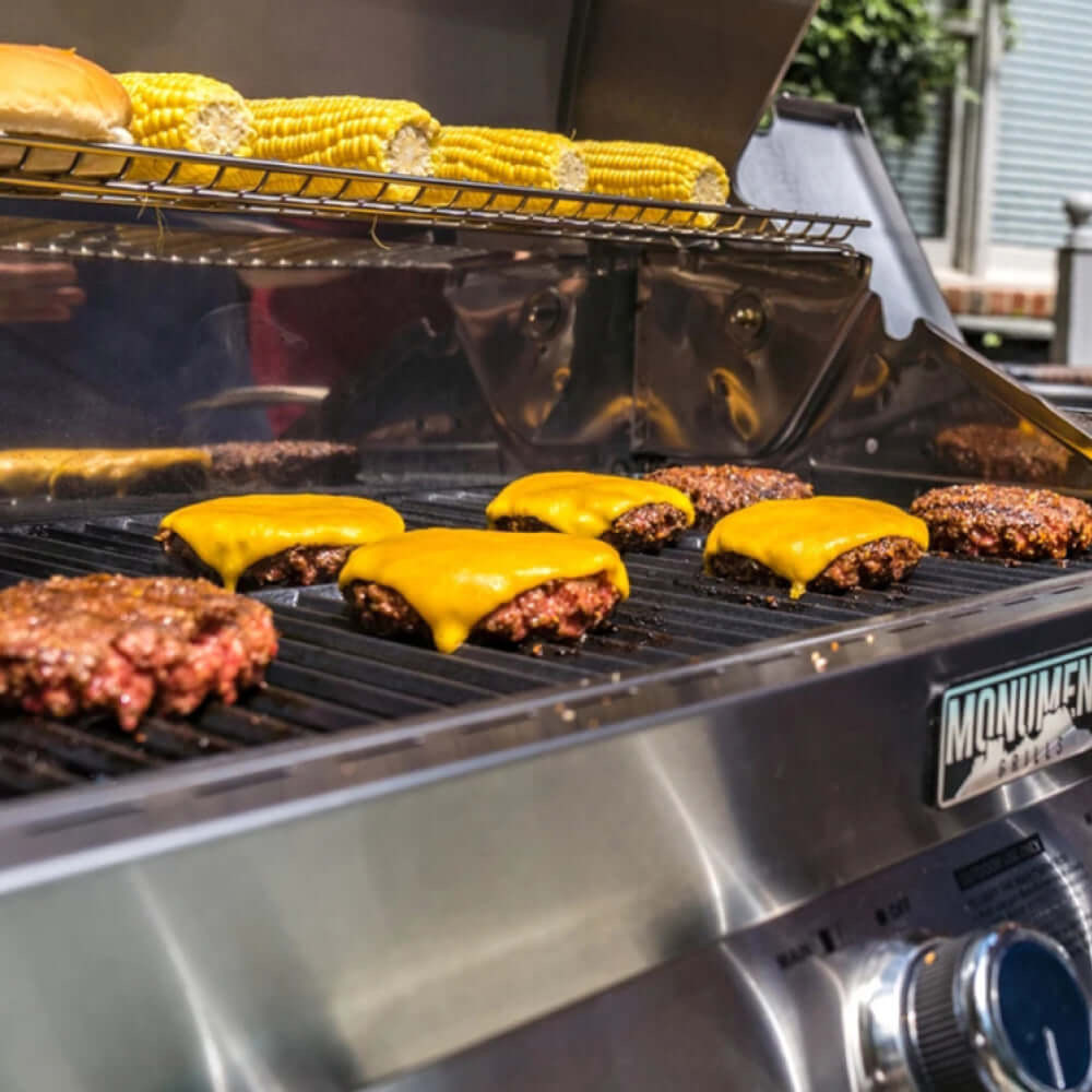 Monument Grills 4 Burner Freestanding Stainless Steel Propane Gas Grill with Side Burner  and  Infrared Sear Station