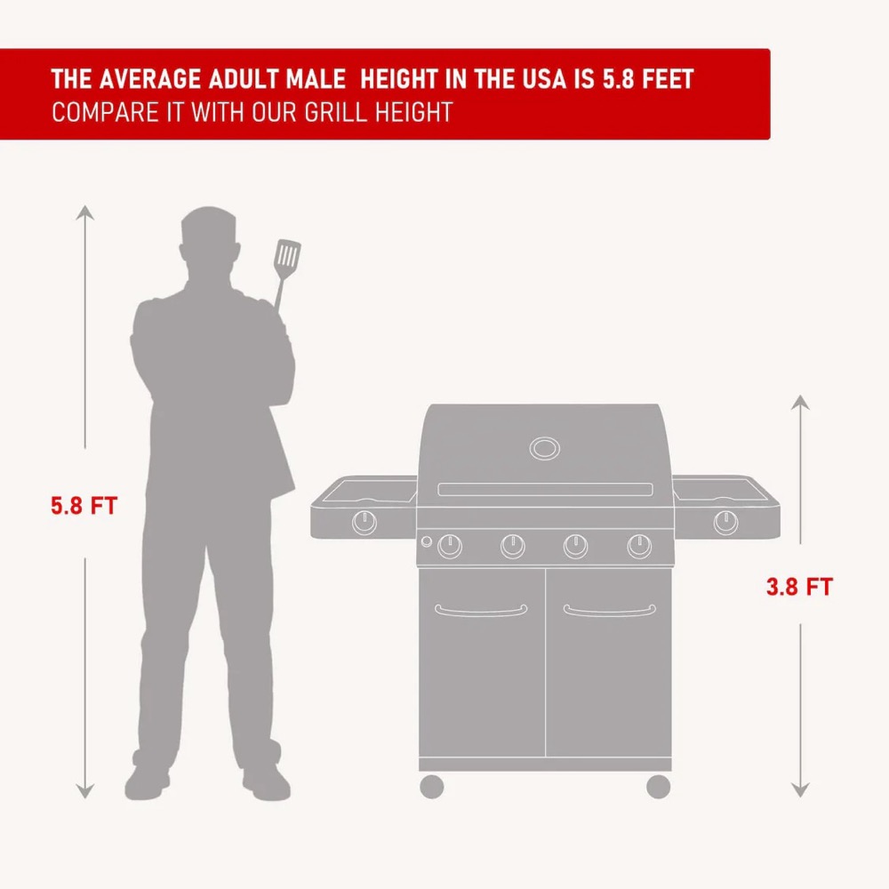 Monument Grills 4 Burner Freestanding Stainless Steel Propane Gas Grill with Side Burner  and  Infrared Sear Station